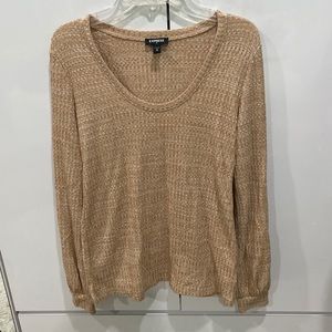 Tan polyester long sleeve top